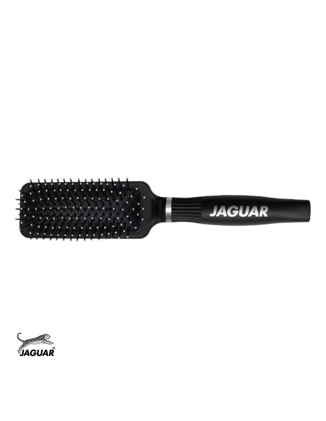 Escova de cabelo preta com cerdas e cabo com a marca JAGUAR