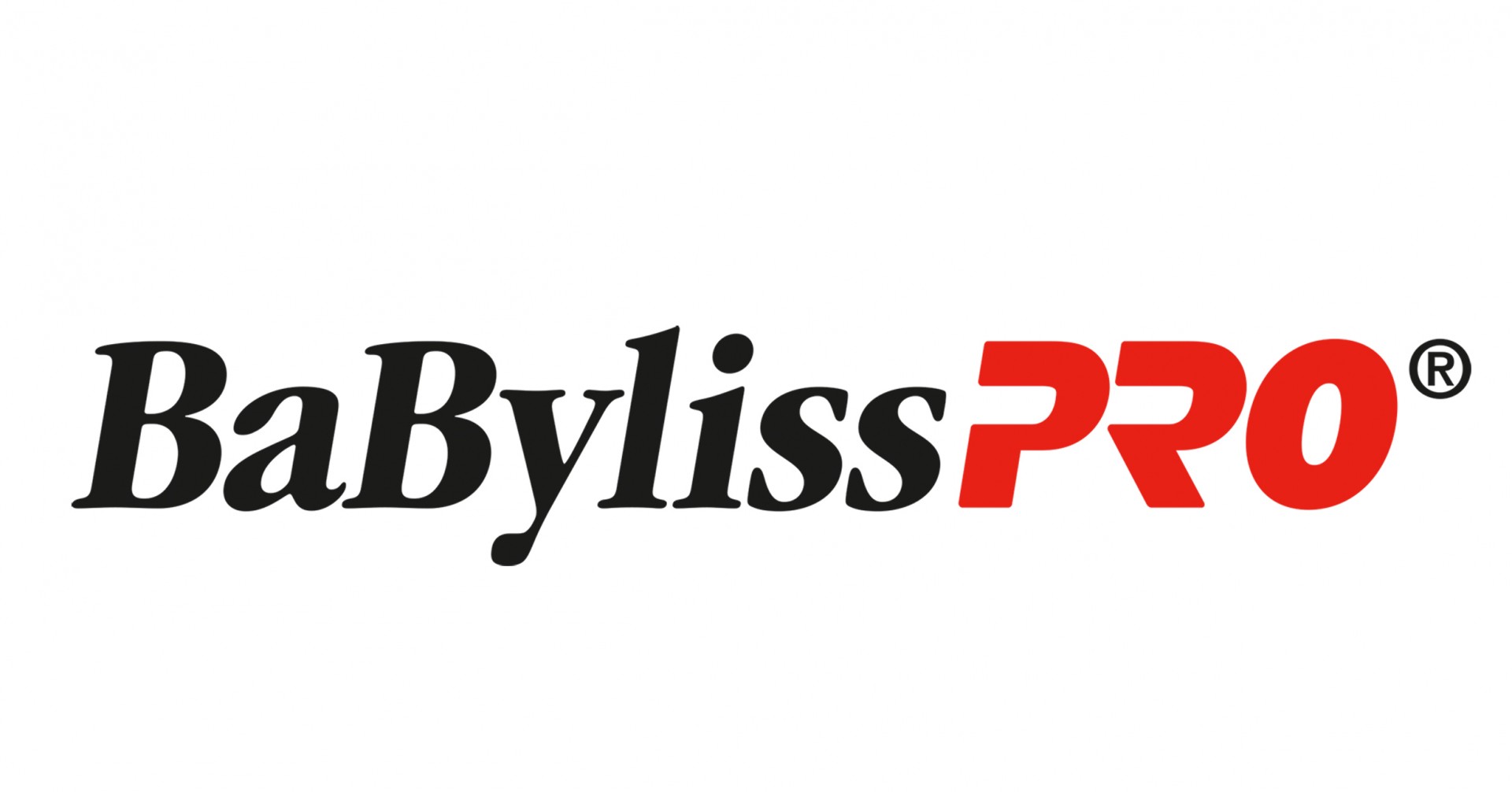 Logótipo BaBylissPRO com texto preto e vermelho em fundo branco