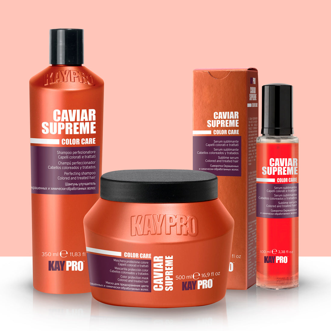 Produtos KayPro Caviar Supreme Color Care para cuidado capilar colorido