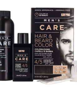 produto KAYPRO Men's Care Hair & Beard Color em embalagem preta e dourada