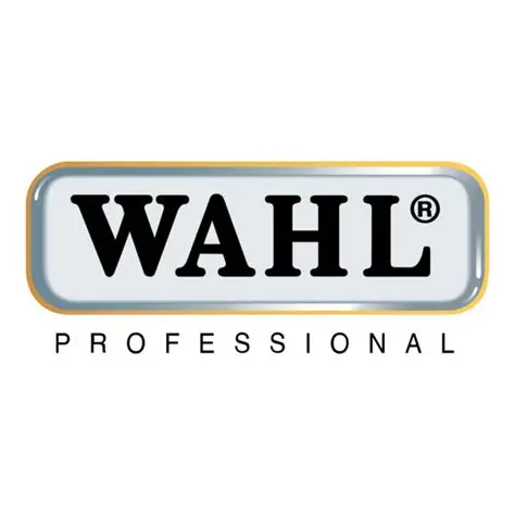 Logótipo WAHL PROFESSIONAL em retângulo cinza com borda dourada