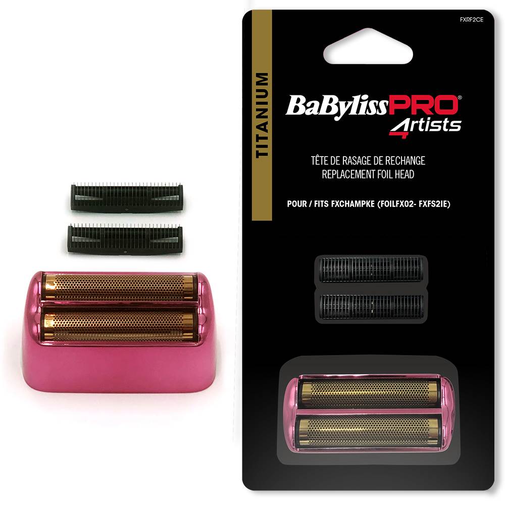 Cabeça de substituição para aparelho de barbear BaByliss PRO Artists cor rosa com lâminas de titânio e embalagem preta