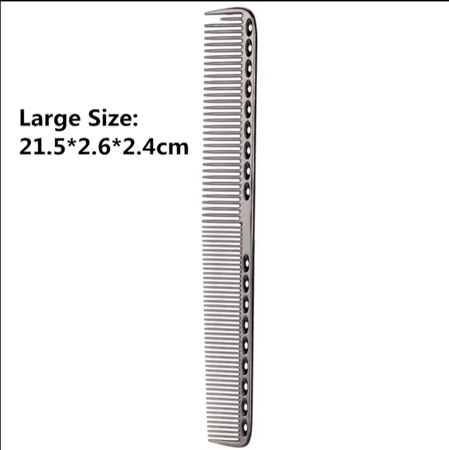 Pente cinzento com texto indicando tamanho