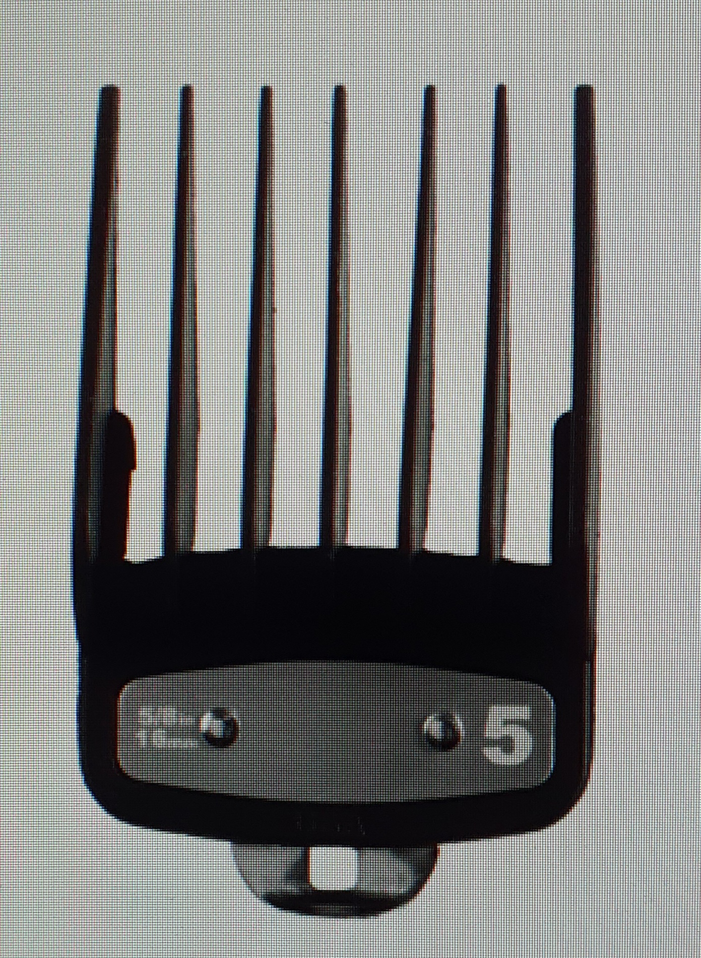 Pente de corte preto para máquina de cortar cabelo com marcador 5 e 3/4 in 19 mm