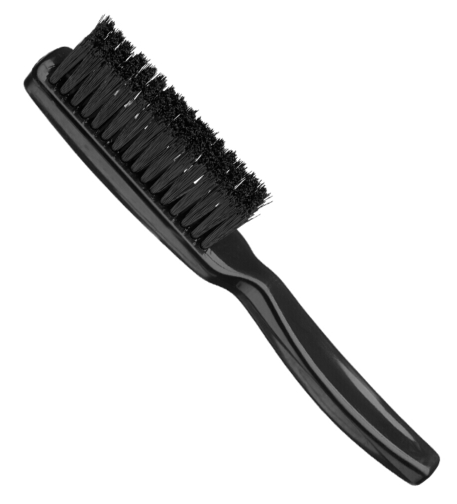 Escova preta com cabo e cerdas retas