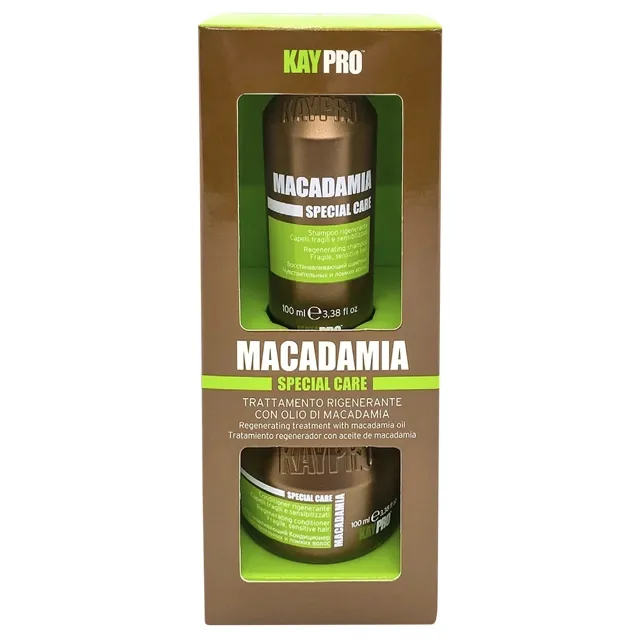 Embalagem do tratamento capilar Kay Pro Macadamia Special Care de 100 ml