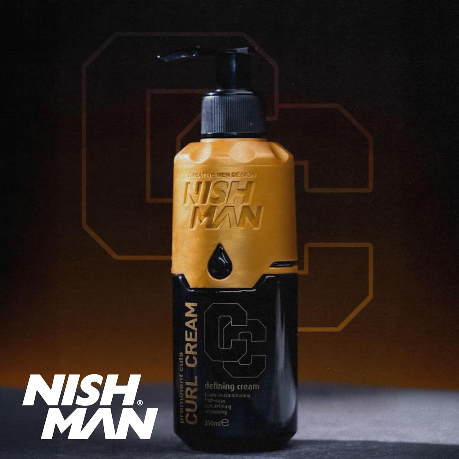 Frasco de creme para caracóis NISH MAN CURL CREAM com doseador