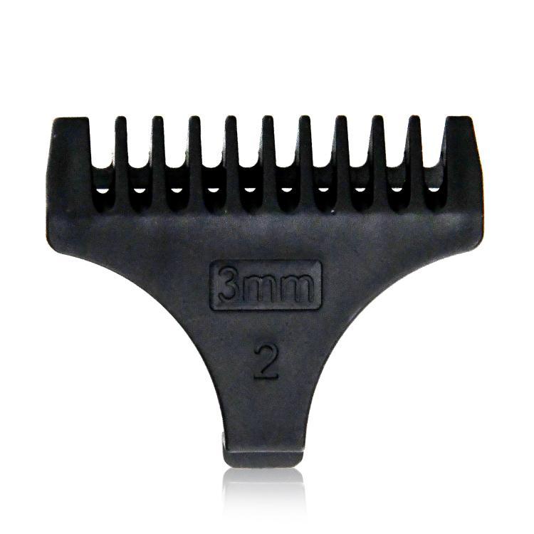 Pente de aparar cabelo preto com 10 dentes e marcação 3mm