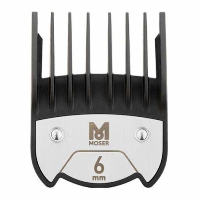 Pente de corte preto e prata para máquina de barbear com indicação 6 mm