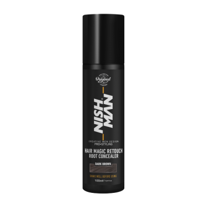 Frasco preto de spray para cabelo NISH-MAN