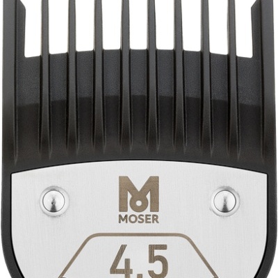 Pente para máquina de cortar cabelo Moser 4.5 mm preto e prateado.