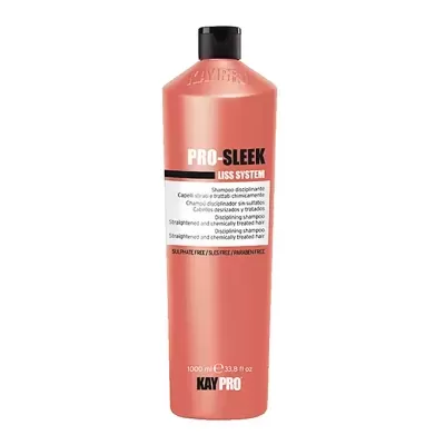 Frasco cor-de-rosa de champô Kay Pro Pro-Sleek com tampa preta