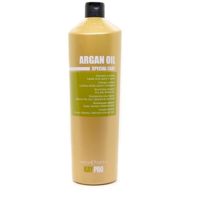 Frasco dourado de plástico com tampa preta de shampoo Argan Oil Kay Pro