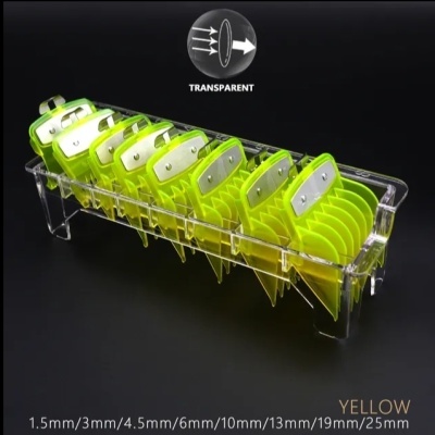Organizador transparente com divisórias amarelas em vários tamanhos