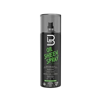 Frasco spray preto B3 Levels Oil Sheen Spray com tampa transparente