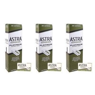 Caixas de lâminas de barbear Astra Superior Platinum brancas e verdes