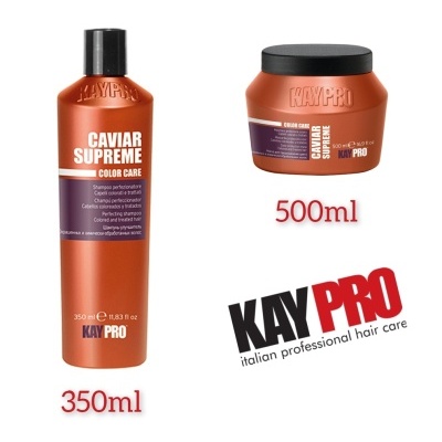 Produtos KAY PRO Caviar Supreme Color Care shampoo 350ml e máscara 500ml