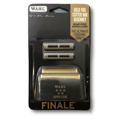 Conjunto lâmina dourada WAHL FINALE em embalagem preta