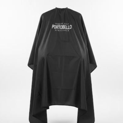 Capa preta para cabeleireiro com logo branco Portobello