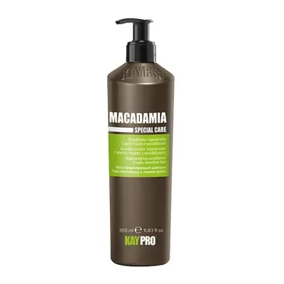 Frasco plástico castanho com doseador preto e rótulo verde e branco de produto para cabelo