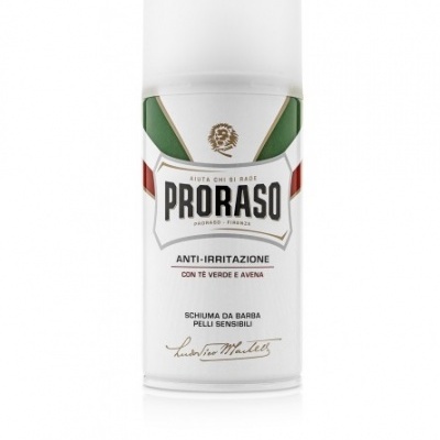 Espuma de barbear Proraso anti-irritação com chá verde e aveia