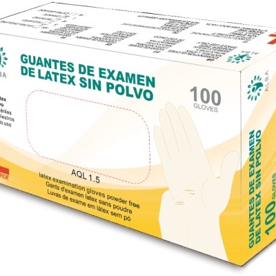 Embalagem de luvas de látex sem pó ALBA tamanho L