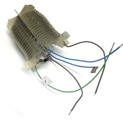 Resistência elétrica com fios e estrutura metálica