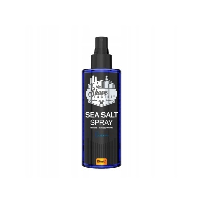Frasco azul com spray preto e rótulo preto com texto branco e cinzento