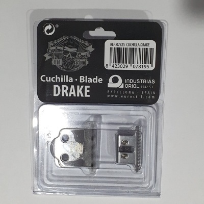 Embalagem com lâminas metálicas para máquina de cortar cabelo marca Drake