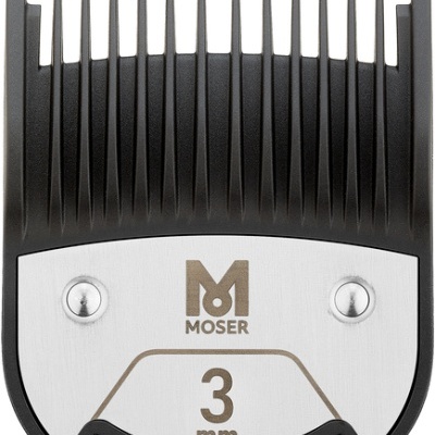 Pente de corte preto e metálico MOSER de 3 mm