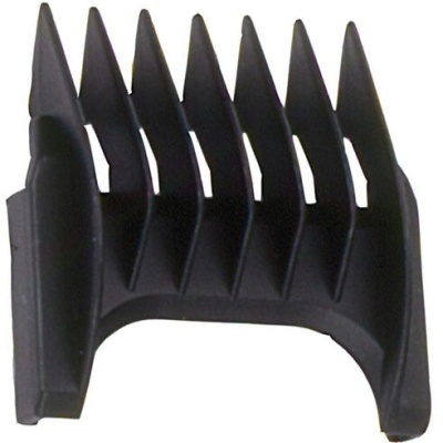 Pente guia de corte preto em plástico para máquina de cortar cabelo