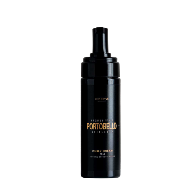 Frasco preto de espuma para cabelo Portobello Gentleman Curly Cream