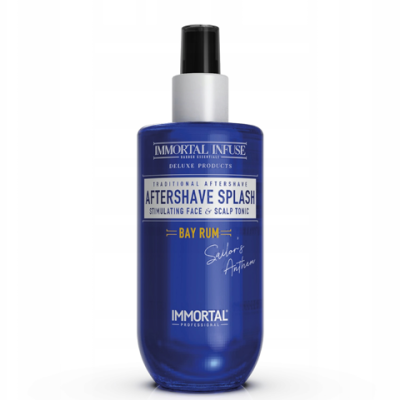 Frasco azul de aftershave splash com tampa preta