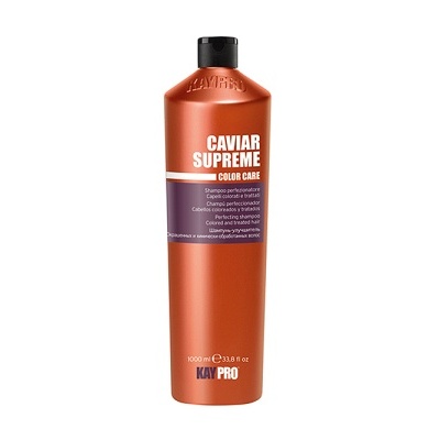 Frasco laranja Caviar Supreme Color Care com tampa preta
