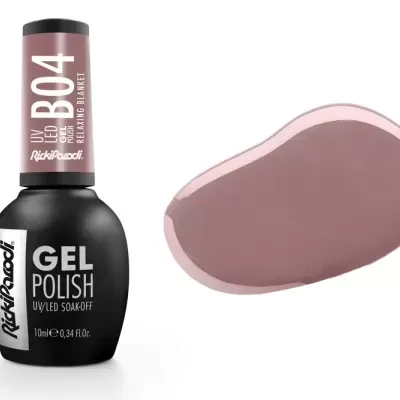 Verniz gel rosa acastanhado RickiParodi UV LED B04 com frasco preto