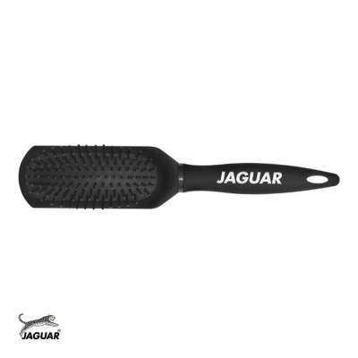 Escova de cabelo preta com a marca JAGUAR no cabo