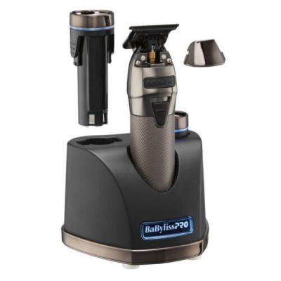 Aparelho de barbear elétrico BaByliss PRO com suporte de base e peças destacadas