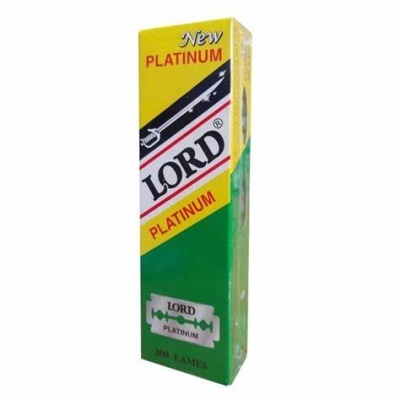Embalagem de lamelas de barbear LORD PLATINUM verde, amarelo e branco