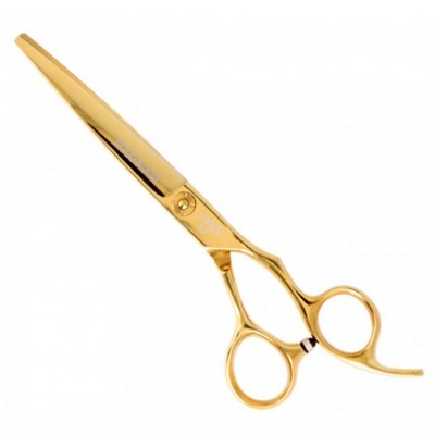 Tesoura profissional dourada para cabeleireiro