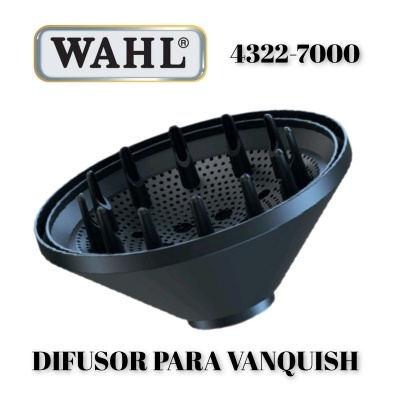 Difusor preto para cabelo WAHL Vanquish com texto e número
