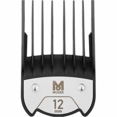 Peça de corte para máquina de cabelo MOSER 12 mm preta e prateada