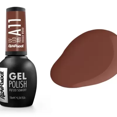 Esmalte gel RickiParodi Soft Gel Polish castanho com amostra da cor