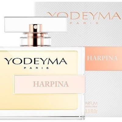 Frasco de perfume Yodeyma com rótulo Harpina e caixa