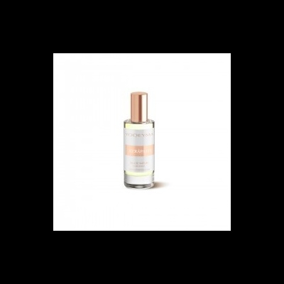 Frasco de perfume em vidro transparente com tampa cor de rosa dourado