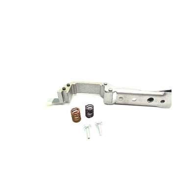 Peça metálica com dois parafusos e duas molas