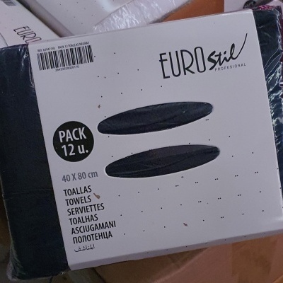 Pacote de toalhas pretas EUROstil 12 unidades 40x80 cm