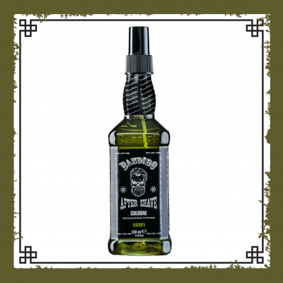 Frasco verde de after shave Badboo com tampa preta de borrifar