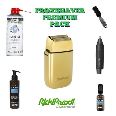 Pack premium de barbear com aparador dourado e acessórios para cuidados masculinos