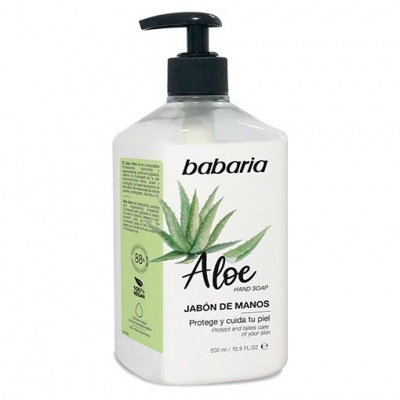 Sabonete líquido para mãos Babaria Aloe com doseador preto