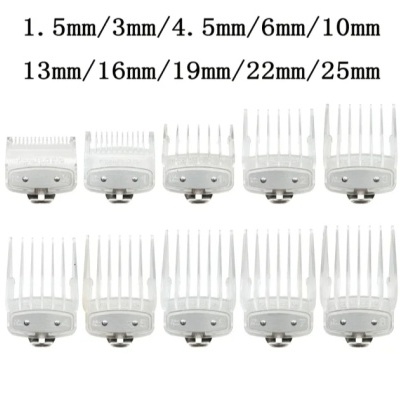 Conjunto de pentes de corte para máquina de cabelo com tamanhos de 1.5mm a 25mm